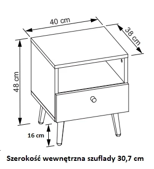 Stolik nocny szafka nocna kolor biały