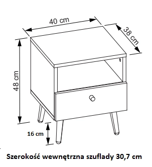 Stolik nocny szafka nocna kolor biały