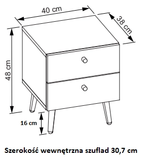 Stolik nocny szafka nocna kolor czarny