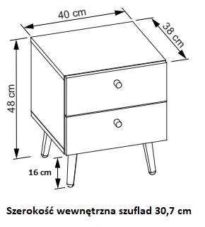 Stolik nocny szafka nocna kolor czarny