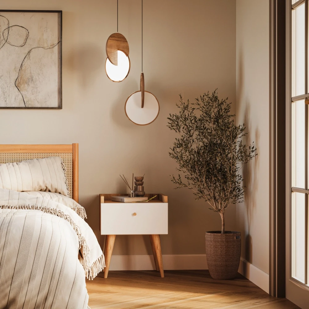 Stolik nocny szafka nocna biały / dąb