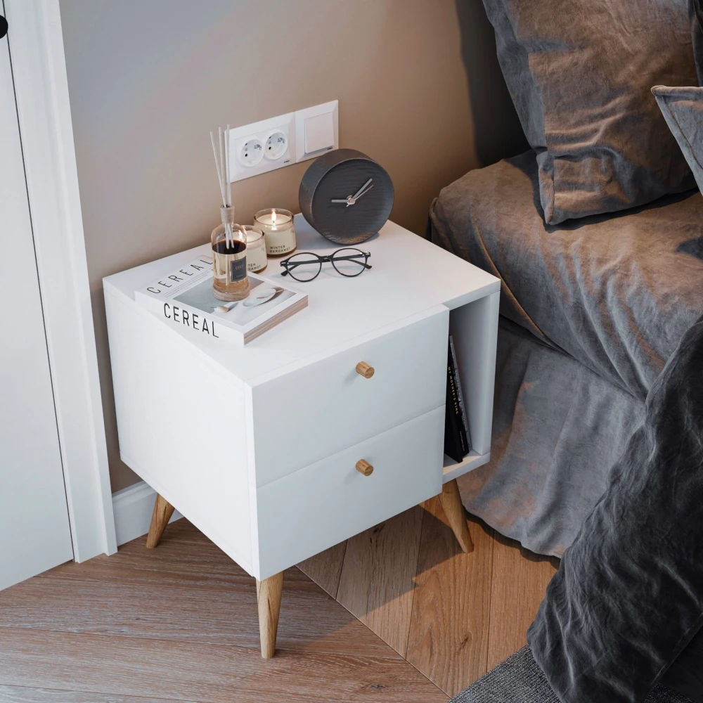 Stolik nocny szafka nocna kolor biały