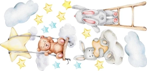 Naklejki naklejka na ścianę zwierzątka królik