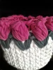 Koszyk makrama handmade tulipany