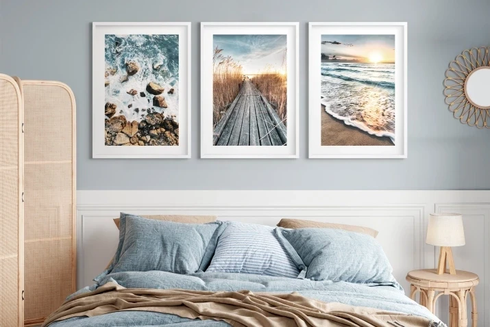 plakaty z motywem morza do salonu skandynawskiego