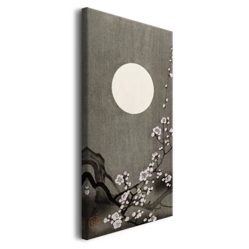 Obraz Ohara Koson reprodukcja Kwitnący kwiat śliwki przy pełni księżyca