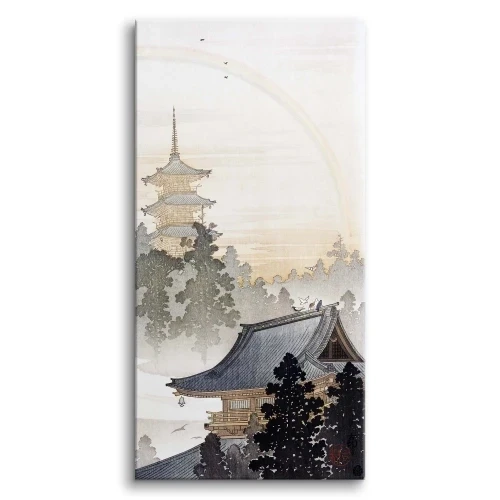Pagoda i tęcza - reprodukcja Ohara Koson