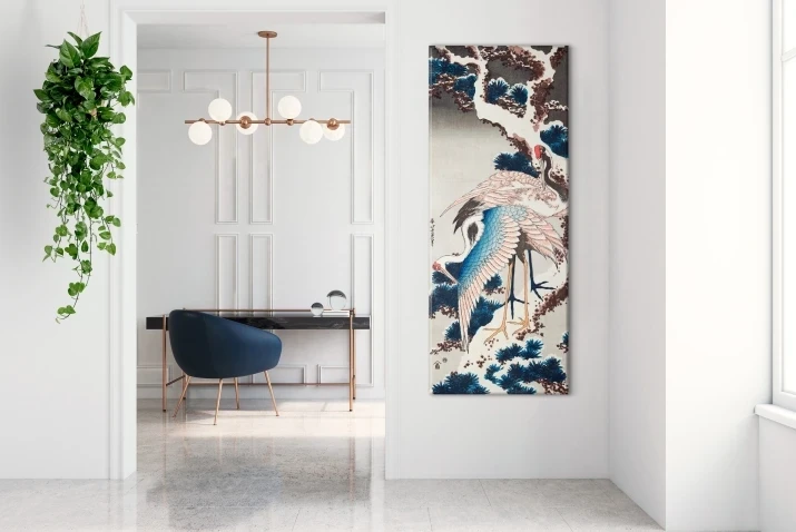 Reprodukcja Obraz Żurawie na ośnieżonym drzewie Hokusai Katsushika