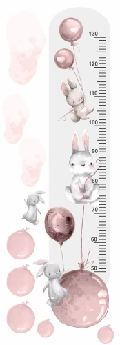 Miarka wzrostu Naklejka ścienna  balony chmurki
