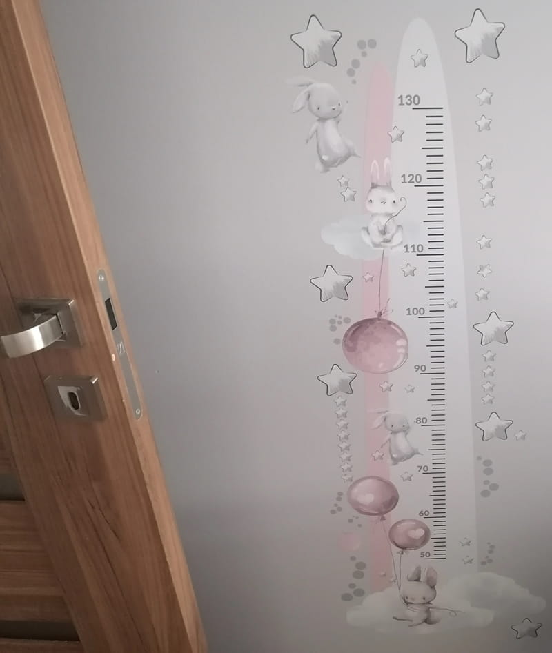 Miarka wzrostu Naklejka ścienna balony gwiazdki