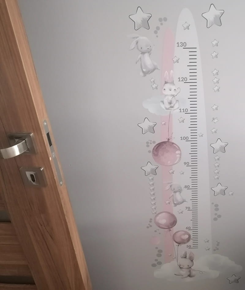 Miarka wzrostu Naklejka ścienna balony gwiazdki