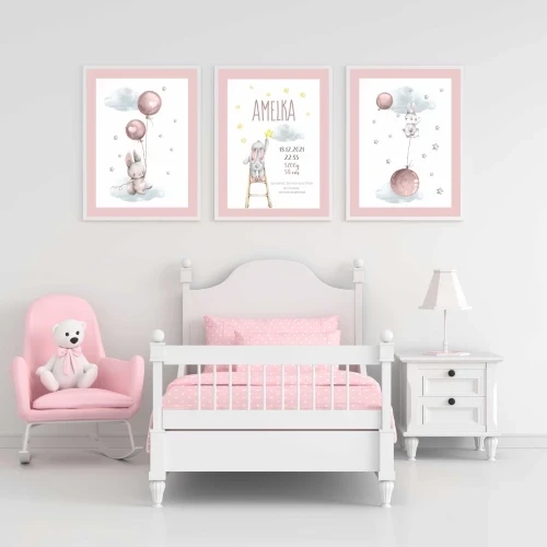 Zestaw trzech plakatów z metryczką