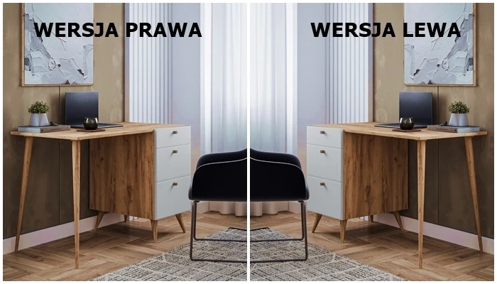 biurko bialy dab