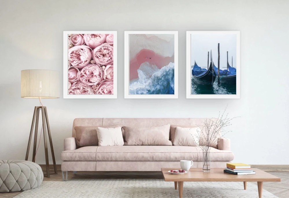 Zestaw trzech plakatów plakaty bez ramek kwiaty