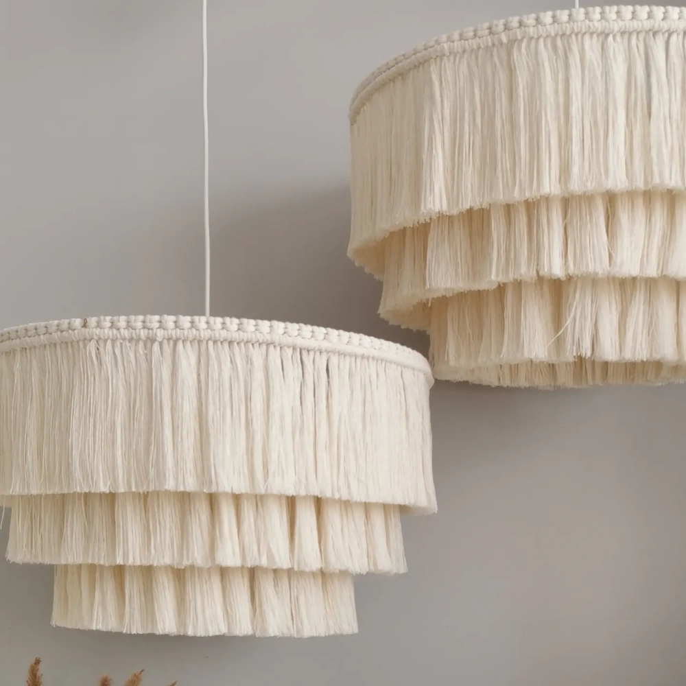 Lampa boho  abażur sznurkowy 50cm