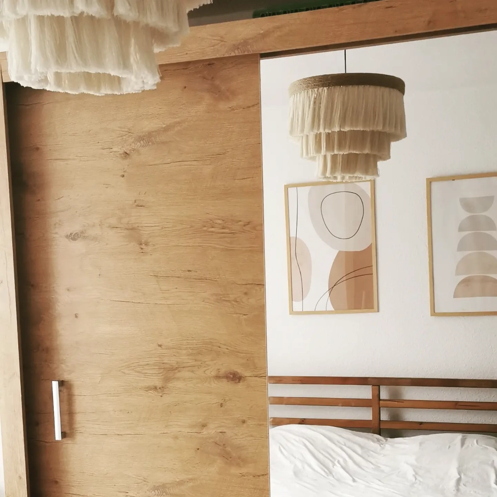 Lampa boho z jutą abażur sznurkowy