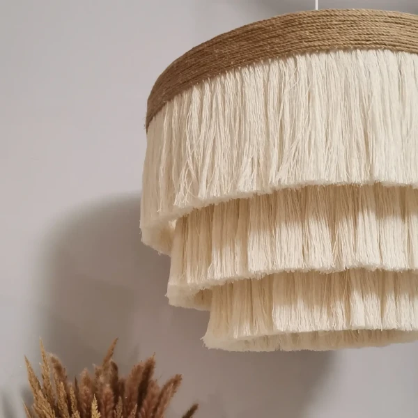 Lampa boho z jutą