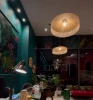 Lampa żyrandol boho -  abażur rafia