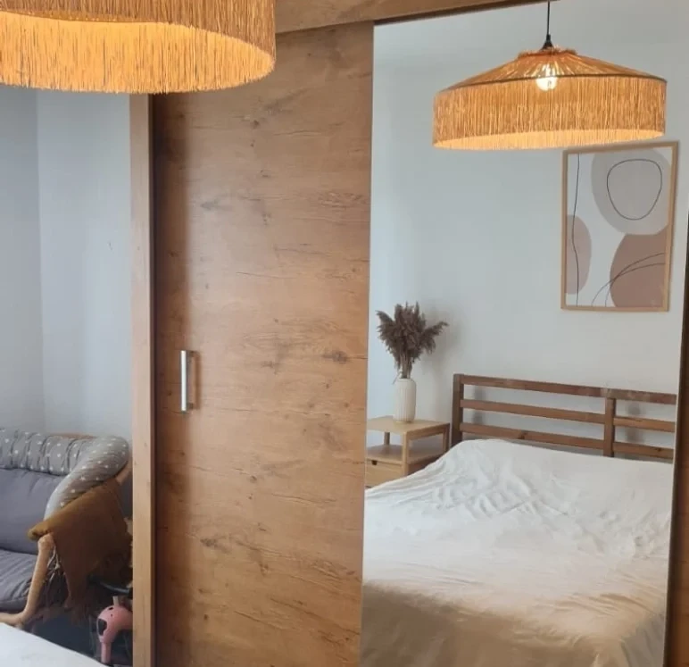 Lampa żyrandol boho -  abażur rafia