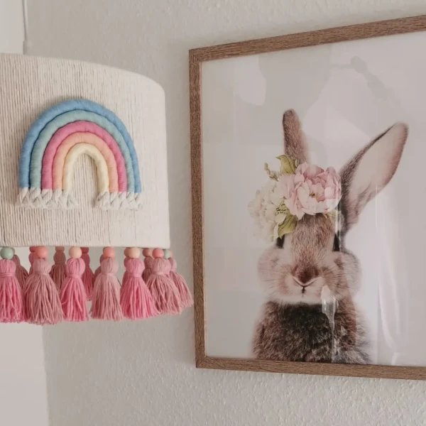 Lampa do pokoju dziecka abażur tęcza kolorowe korale