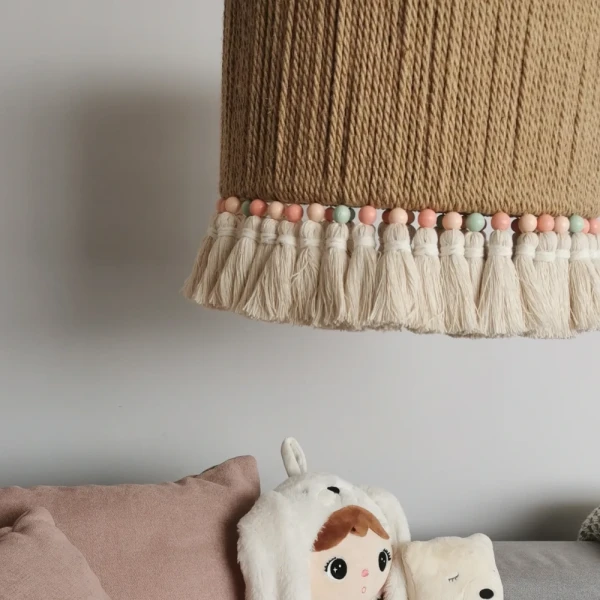 Lampa boho - abażur z juty