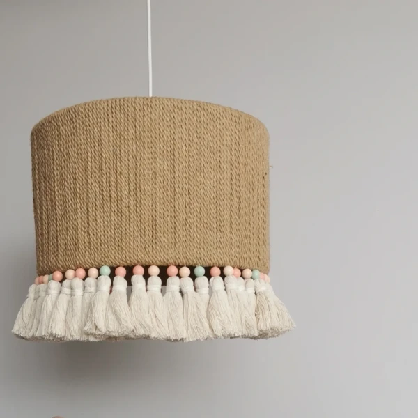 Lampa boho - abażur z juty