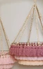 Lampa boho - kolorowy abażur ze sznurka z koralikami
