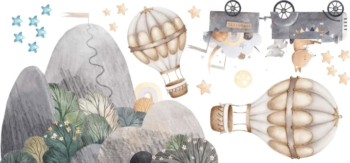 Naklejki na ścianę  naklejka zwierzęta balon