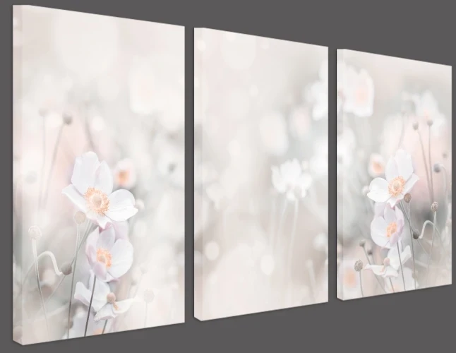 Obraz na płótnie canvas tryptyk kwiaty