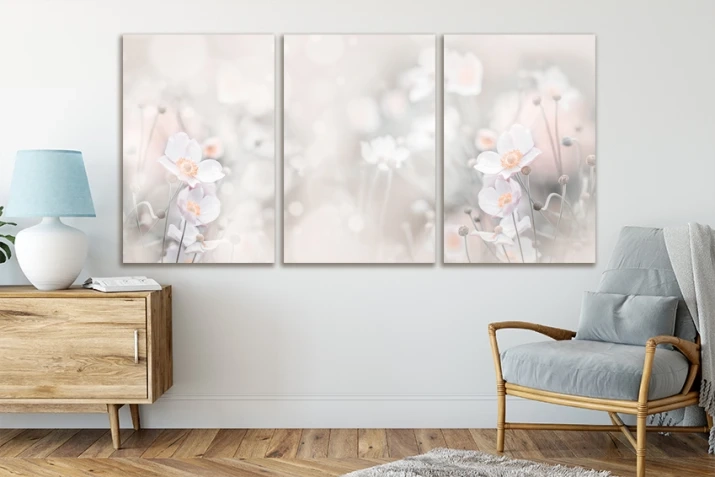 Obraz na płótnie canvas tryptyk kwiaty
