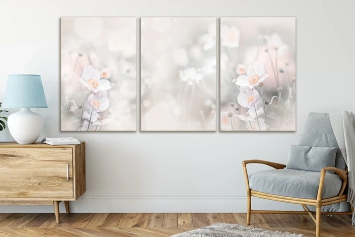 Obraz na płótnie canvas tryptyk kwiaty