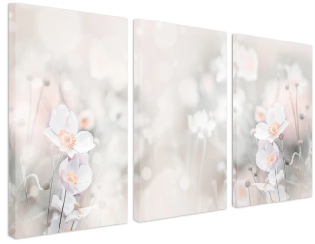 Obraz na płótnie canvas tryptyk kwiaty