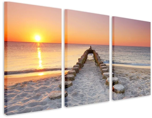 Obraz na płótnie canvas tryptyk zachód słońca
