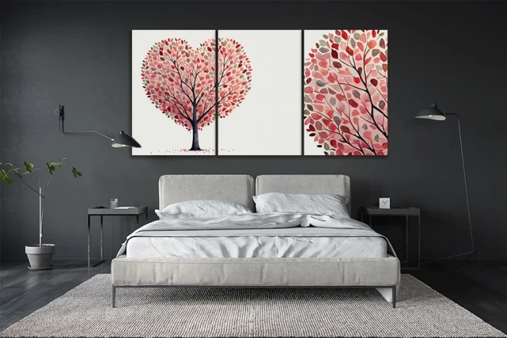Obraz na płótnie canvas tryptyk drzewo serce