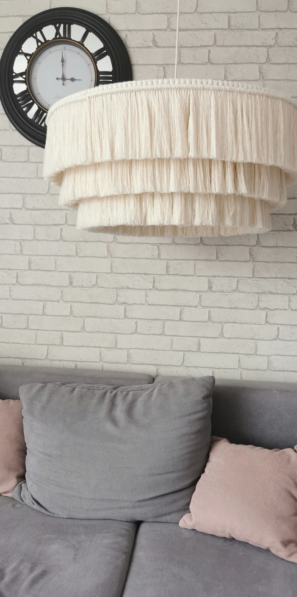 Lampa boho abażur sznurkowy 70cm