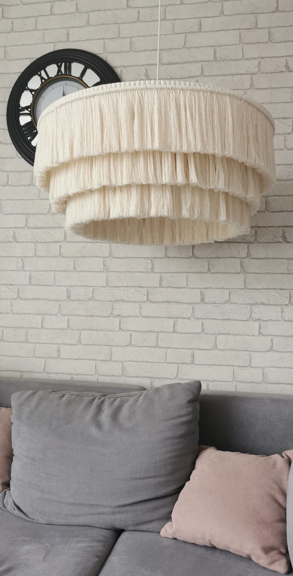 Lampa boho abażur sznurkowy 70cm