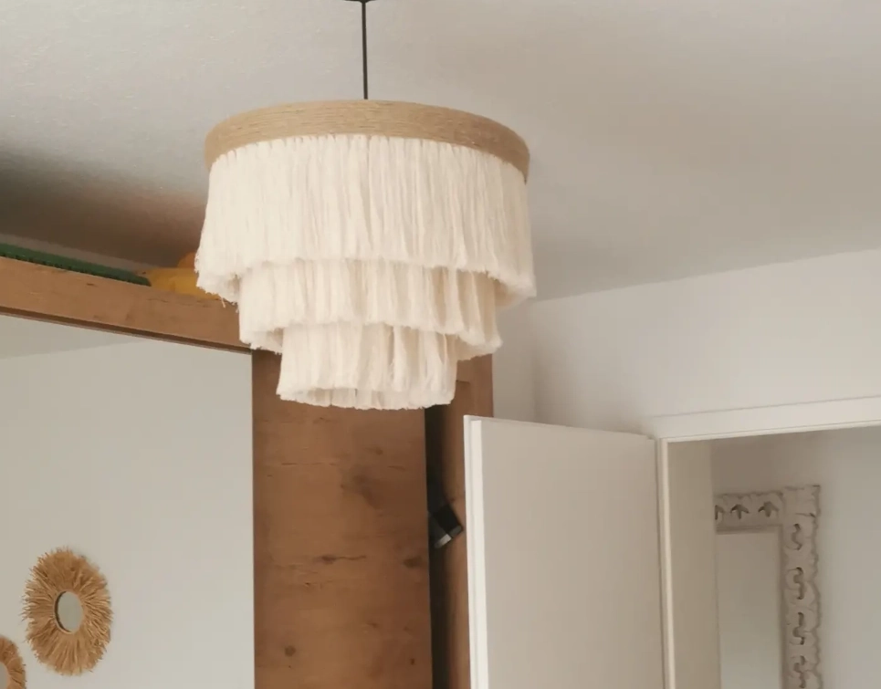 Lampa boho z jutą - abażur sznurkowy