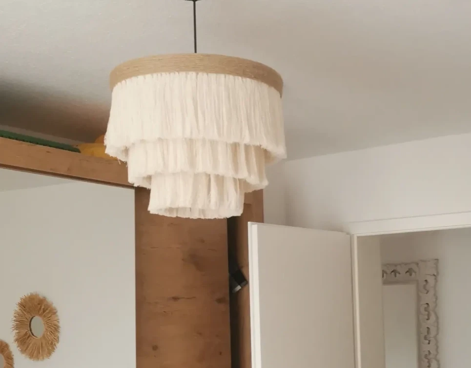 Lampa boho z jutą - abażur sznurkowy