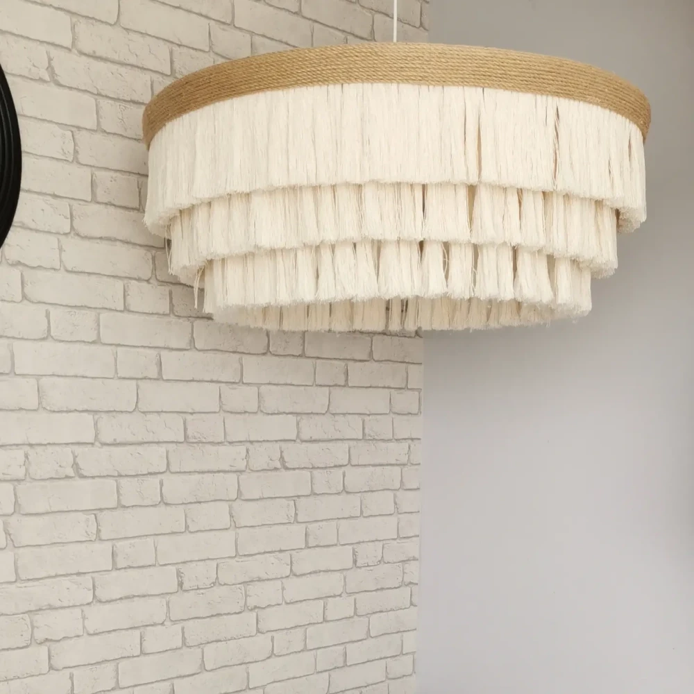 Abażur boho juta + sznurek 80cm