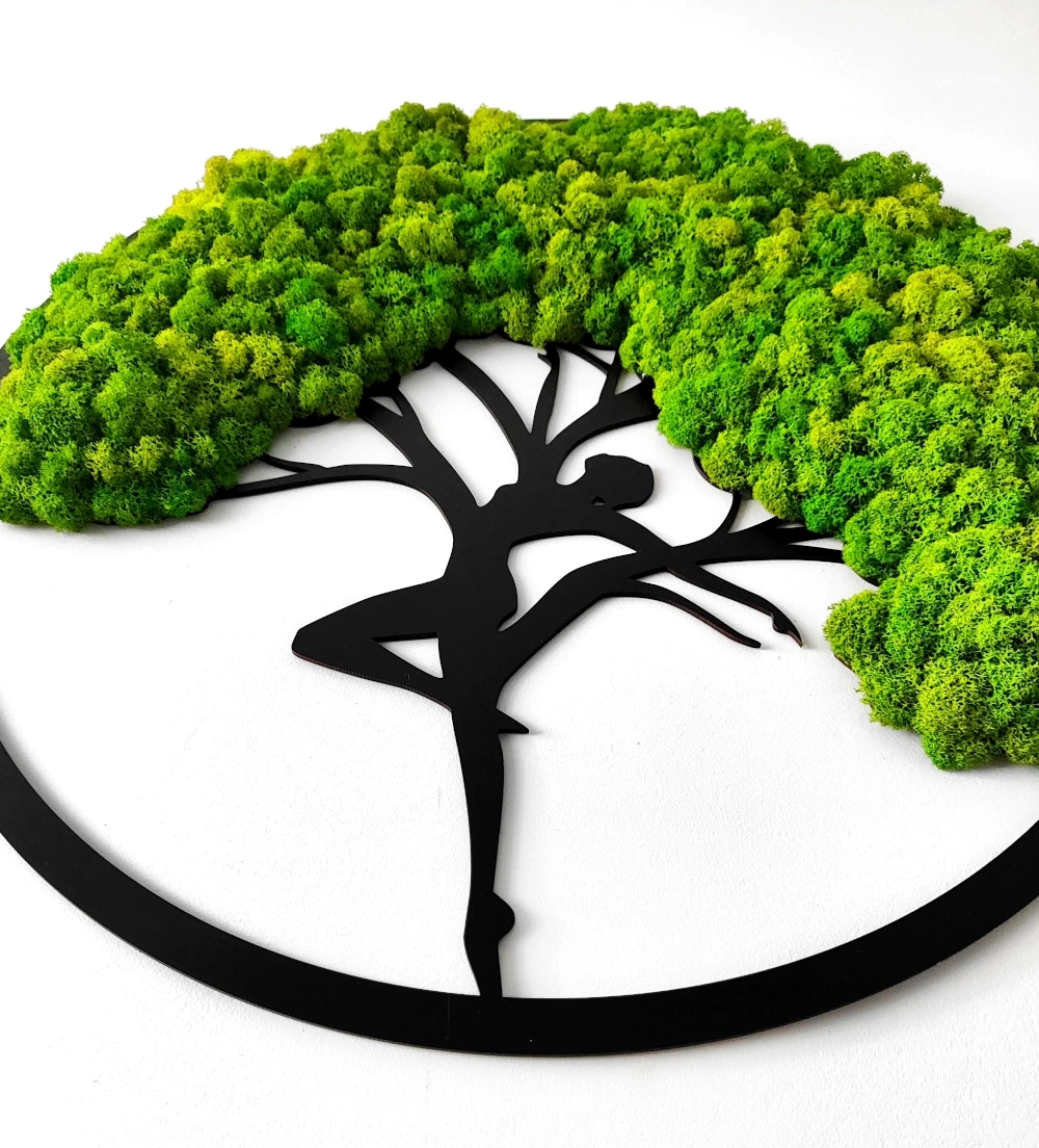 Okrągły obrazek drzewko baletnica z chrobotkiem