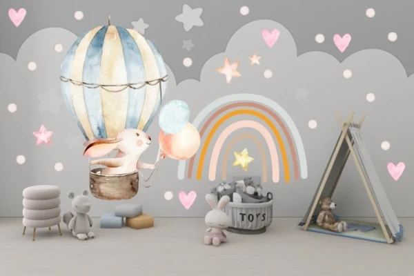 Naklejki na ścianę tęcza, naklejka balon
