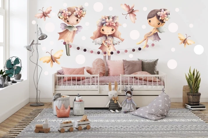 Naklejki na ścianę tęcza, naklejka wróżki