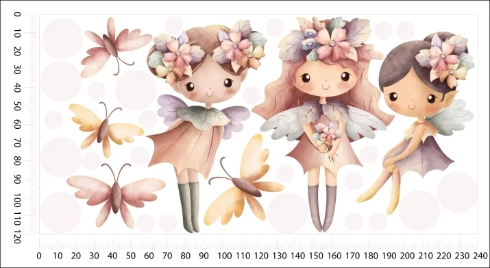 Naklejki na ścianę tęcza, naklejka wróżki