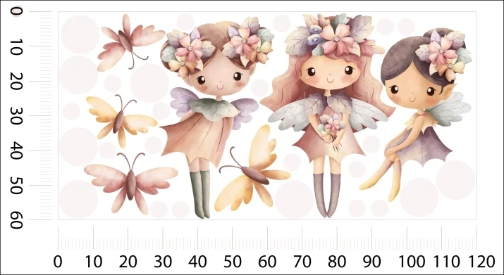 Naklejki na ścianę tęcza, naklejka wróżki