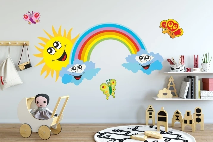 Naklejka, naklejki na ścianę tęcza