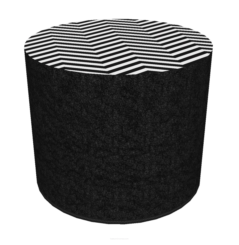 Okrągła pufa dekoracyjna walec - Zygzak