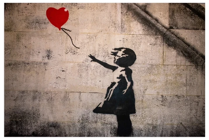 Banksy - dziewczynka z balonikiem na murze