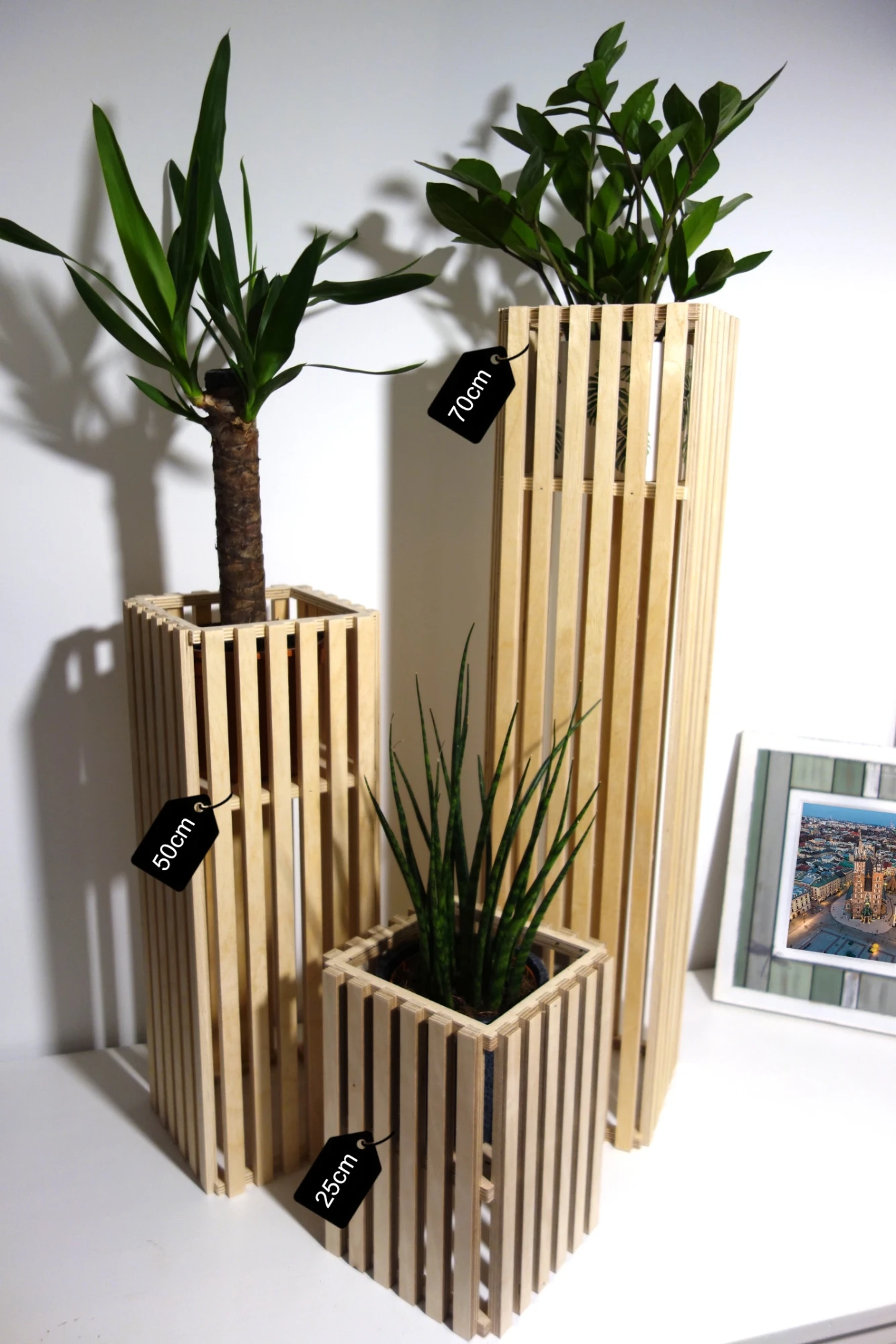 Kwietnik stojak drewniany 50