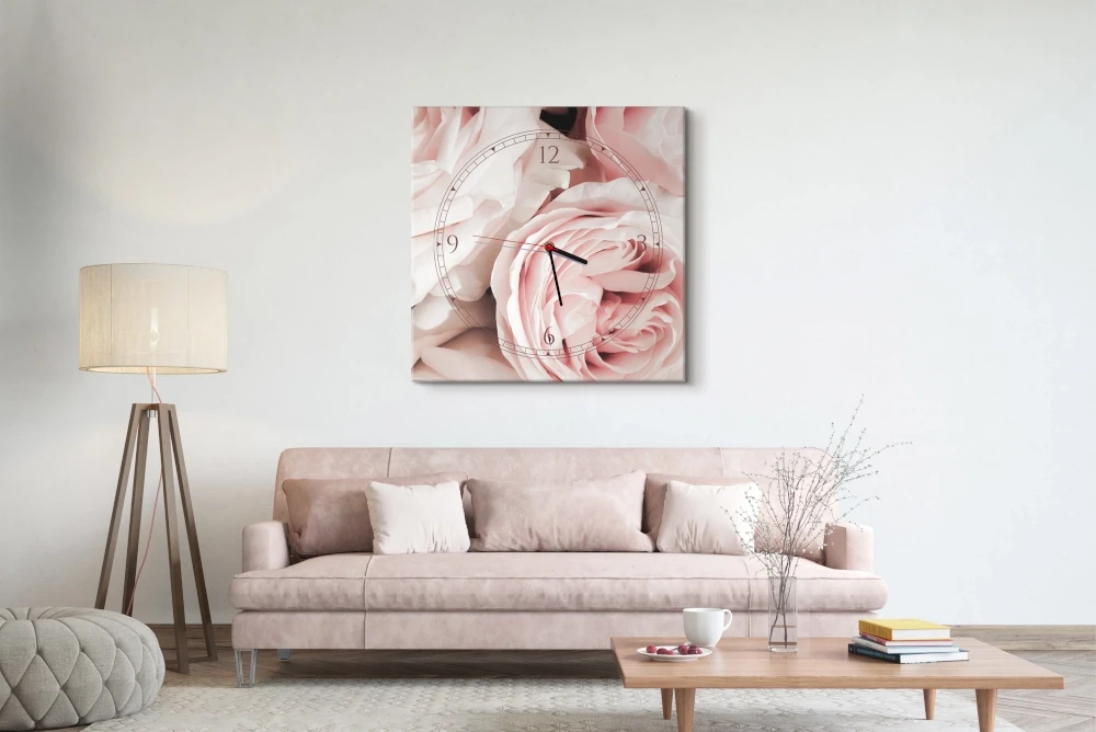 Obraz z zegarem Zegar na płótnie kwiaty