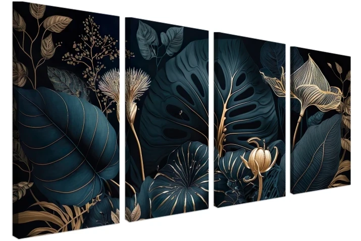 Obraz na płótnie canvas Kompozycja 4 el. kwiaty